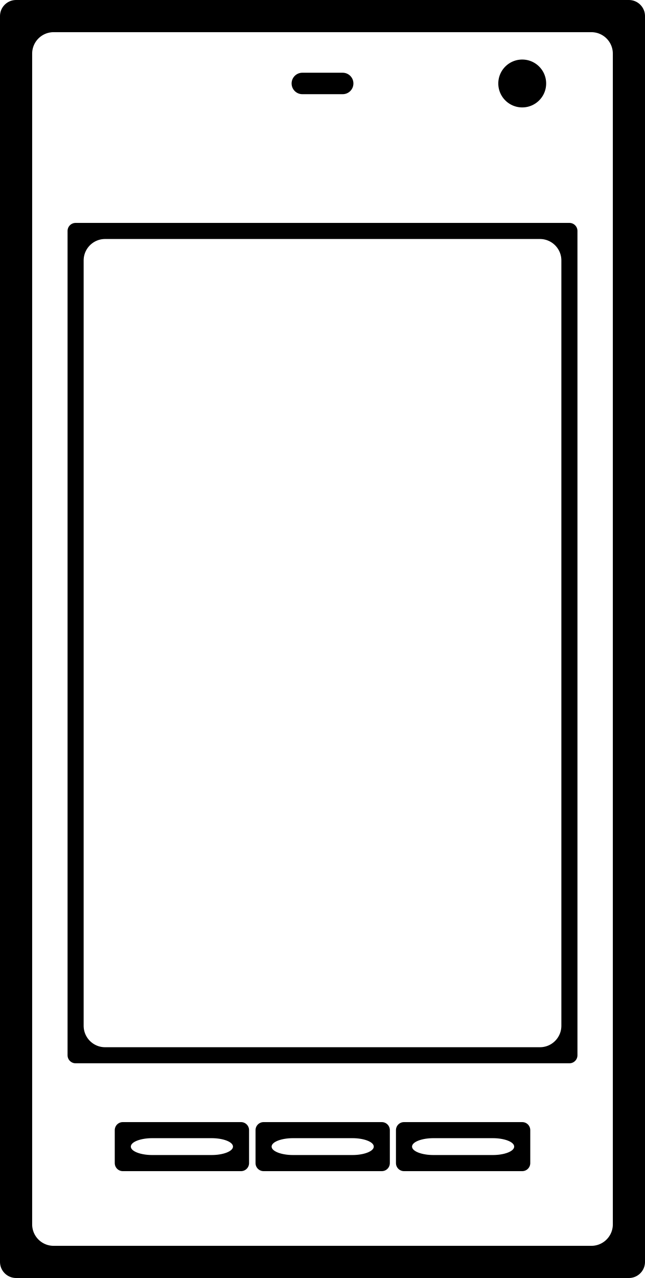Mobile Phone Outline With Three Rectangular Buttons Stencil Svg Design File Free Vectors